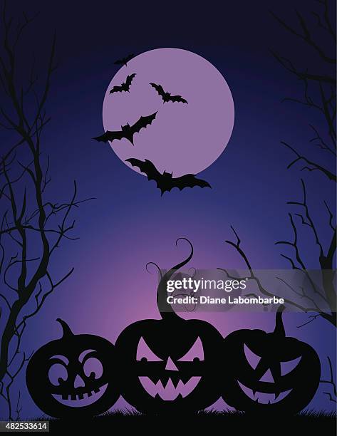 halloween party background template - dead tree stock illustrations