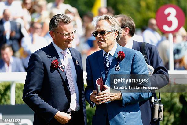 Adam Waterworth and Lord March on day four of the Qatar Goodwood Festival at Goodwood Racecourse on July 31, 2015 in Chichester, England.