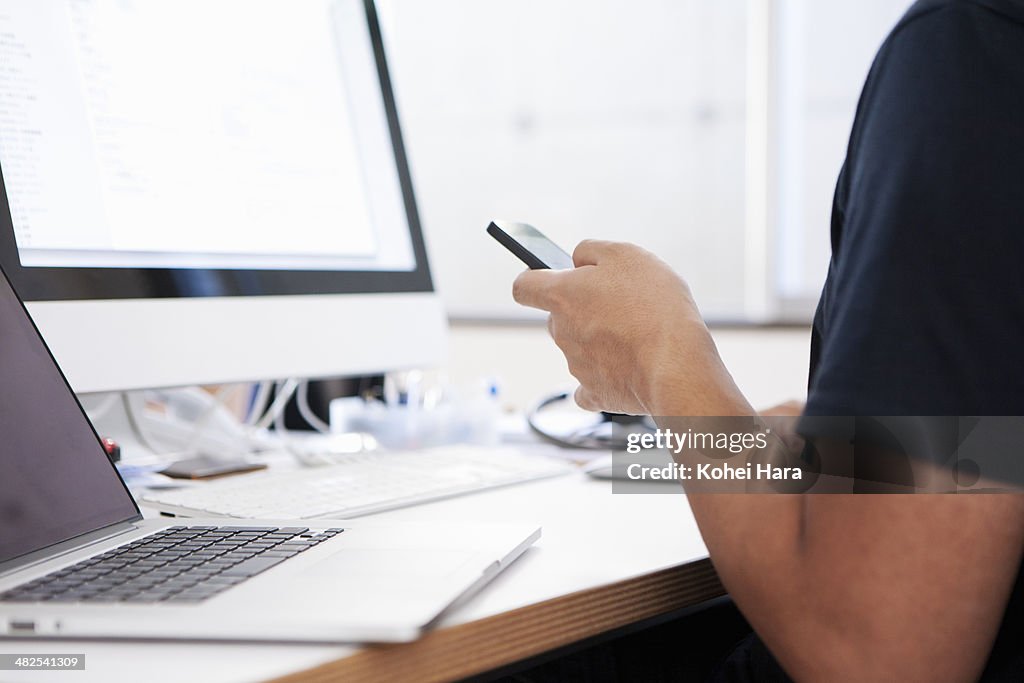 A business man working at office