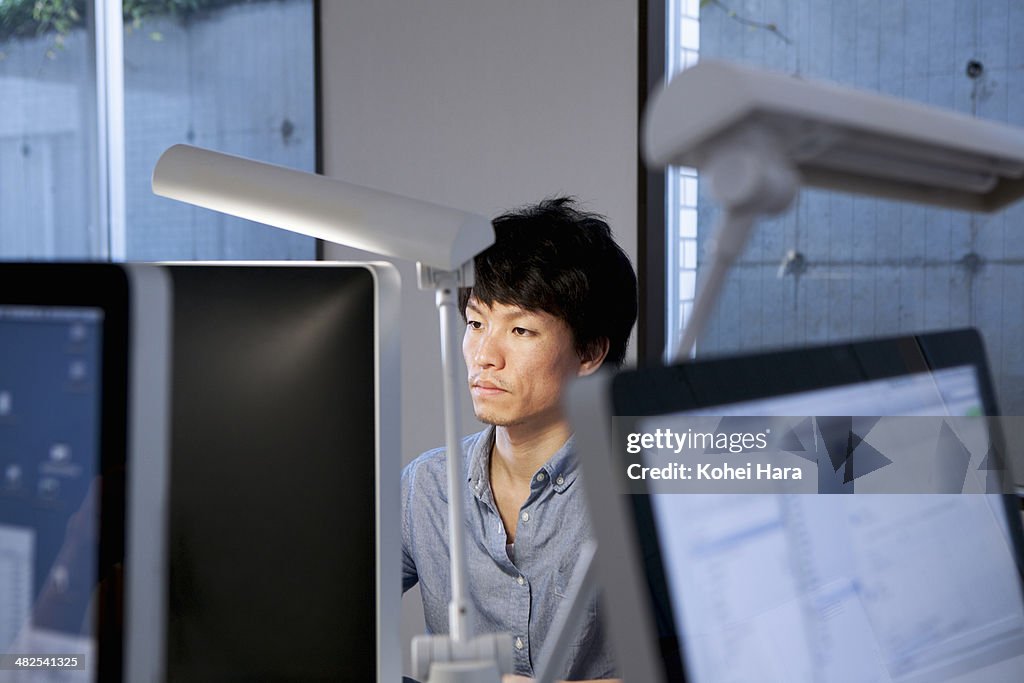 A business man working at office