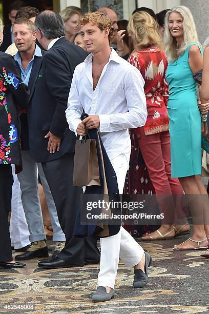 Pierre Casiraghi is seen on July 31, 2015 in Stresa, Italy.