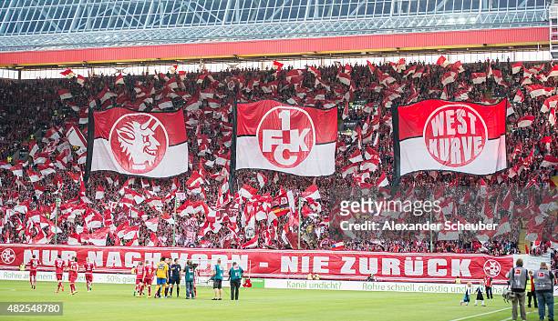 Feature of stadion / fan choreographie during the 2. Bundesliga match between 1. FC Kaiserslautern and Eintracht Braunschweig at Fritz-Walter-Stadion...