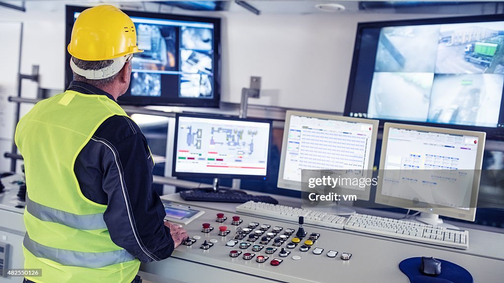 Technician in control room