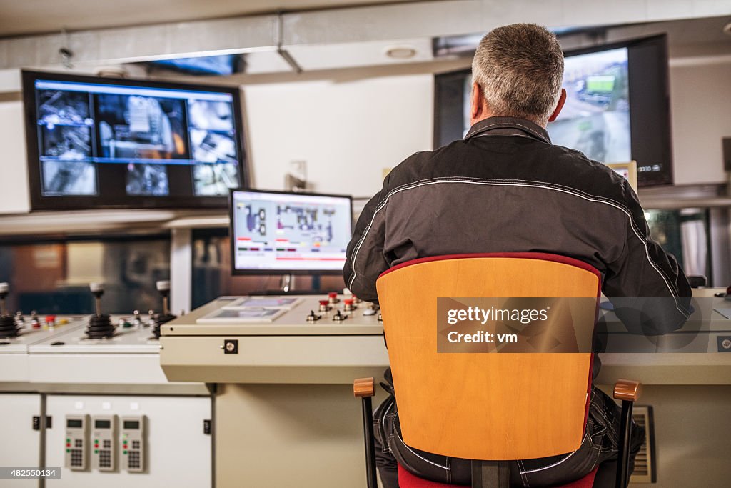 Technician in control room