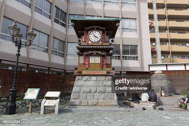 botchan karakuri clock in dogo onsen, japan - dogo stock pictures, royalty-free photos & images