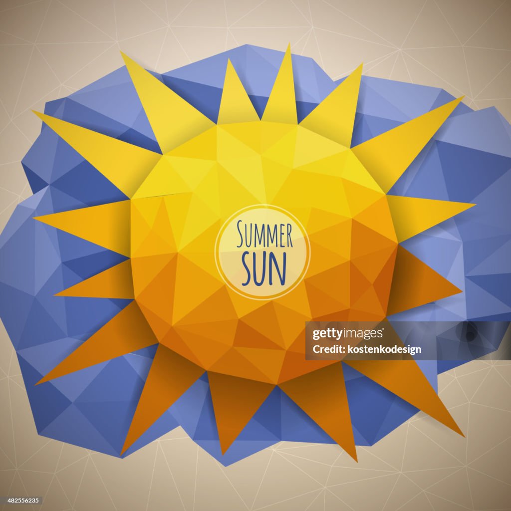 Triangular Sun Triangle Clouds And Sun High-Res Vector Graphic - Getty Images
