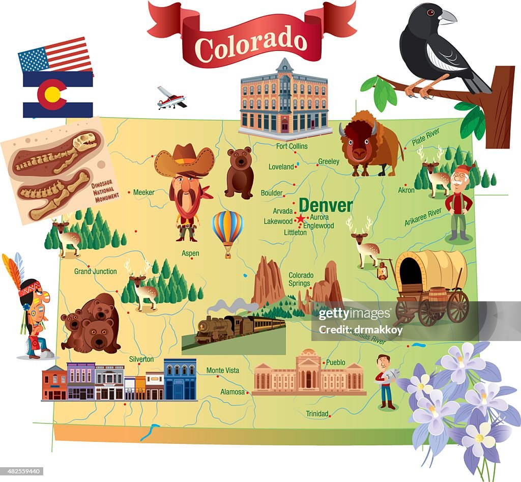 Cartoon Map of Colorado
