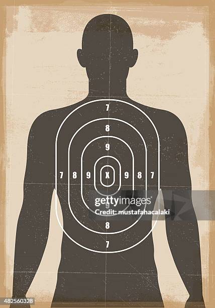 stockillustraties, clipart, cartoons en iconen met human shooting target - shooter