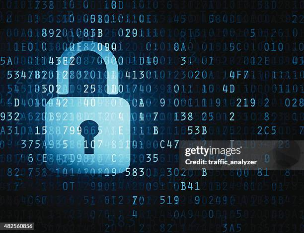 abstract code background - lock - data privacy background stock illustrations