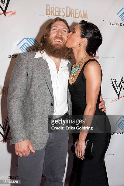 Bryan Danielson aka Daniel Bryan and Brie Bella attend WWE's 2014 SuperStars For Kids at the New Orleans Museum of Art on April 3, 2014 in New...
