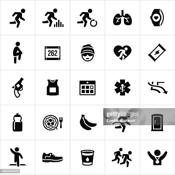 running-symbole - marathon stock-grafiken, -clipart, -cartoons und -symbole