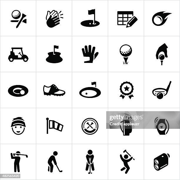 golf-symbole - sporthandschuh stock-grafiken, -clipart, -cartoons und -symbole