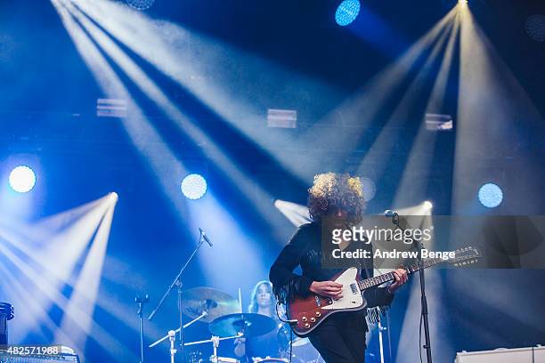 James Bagshaw of Temples performs on the Main Stage at Kendal Calling Festival on July 31, 2015 in Kendal, United Kingdom.