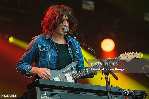 Adam Smith of Temples performs on the Main Stage at Kendal Calling Festival on July 31, 2015 in Kendal, United Kingdom.
