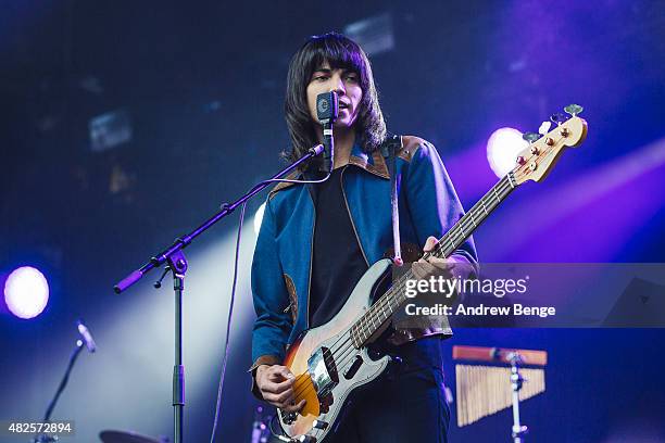 Thomas Walmsley of Temples performs on the Main Stage at Kendal Calling Festival on July 31, 2015 in Kendal, United Kingdom.