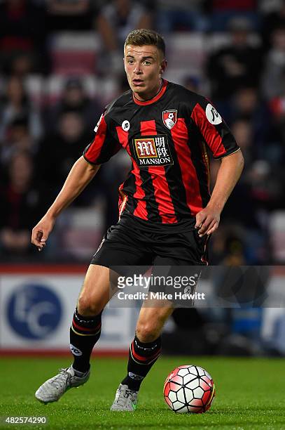 Ben Whitfield of Bournemouth in action during a Pre Season Friendly between AFC Bournemouth and Cardiff City at Vitality Stadium on July 31, 2015 in...