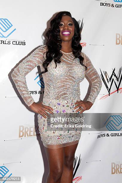 Diva Naomi of the Funkadactyls attends WWE's 2014 SuperStars For Kids at the New Orleans Museum of Art on April 3, 2014 in New Orleans City.
