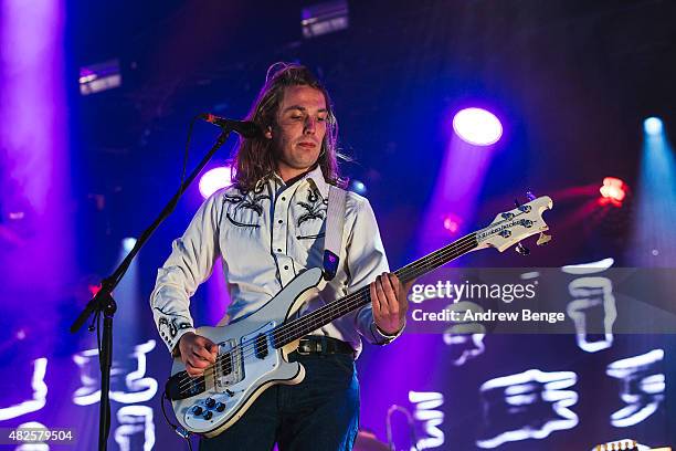 Arni Amason of The Vaccines performs on the Main Stage at Kendal Calling Festival on July 31, 2015 in Kendal, United Kingdom.