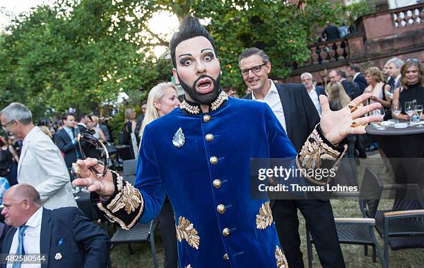 Designer Harald Gloeoeckler attend the opening night of the Nibelungen festival on July 31, 2015 in Worms, Germany.