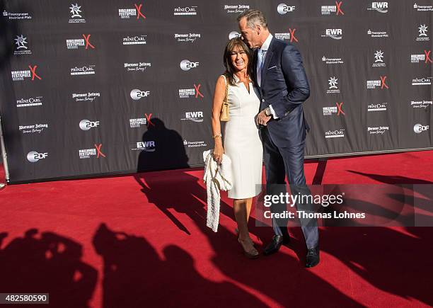 Henry Maske and his wife Manuela attend the opening night of the Nibelungen festival on July 31, 2015 in Worms, Germany.