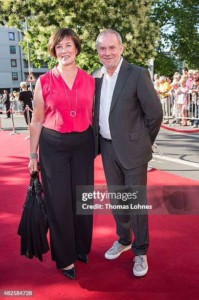 Actor Joachim Krol and his wife Heidrun Teusner Krol attend the opening night of the Nibelungen festival on July 31, 2015 in Worms, Germany.