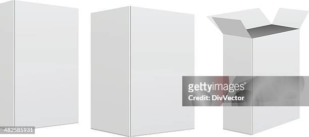 blank retail box - white box packaging stock illustrations