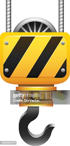 crane hook - old elevator stock illustrations