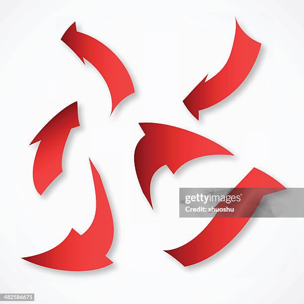 abstract red arrow shape - office motion blur stock illustrations