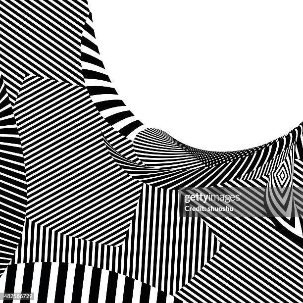 stockillustraties, clipart, cartoons en iconen met abstract black and white stripe shape background - gaas