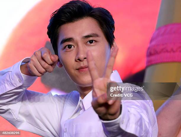 Singer and actor Li Yifeng promotes the game "Angry Birds 2" on July 31, 2015 in Shanghai, China.