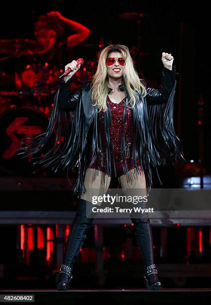 Singer-songwriter Shania Twain performs during the Rock This Country tour at Bridgestone Arena on July 31, 2015 in Nashville, Tennessee.