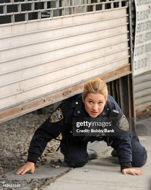 Vanessa Ray on the set of "Blue Bloods" on April 3, 2014 in New York City.