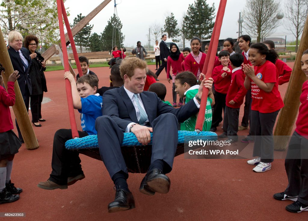 Prince Harry Visits Queen Elizabeth Park