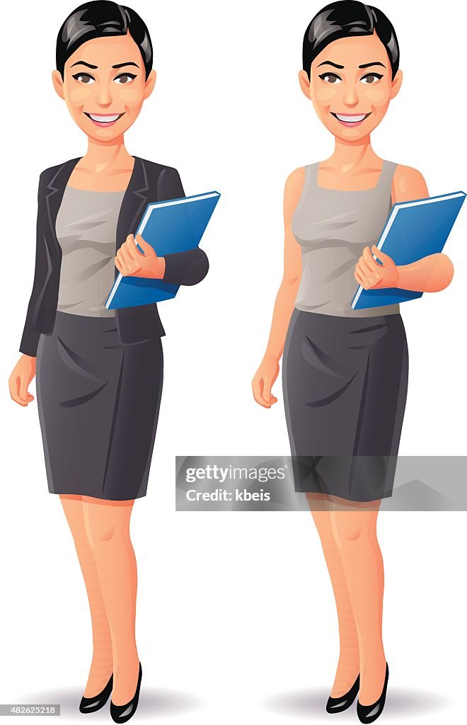 Young Businesswoman Holding A Folder