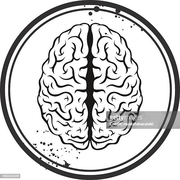 brain stamp - cerebral hemisphere 幅插畫檔、美工圖案、卡通及圖標