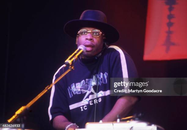 Jam Master Jay of Run DMC performs on stage at the Respect Festival, Finsbury Park, London, United Kingdom, 2001.