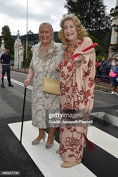 Fernanda Casiraghi and Marta Marzotto are seen on August 1, 2015 in STRESA, Italy.