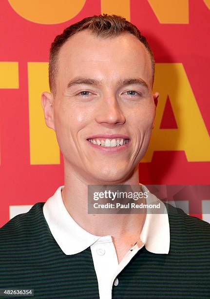 Skee arriving at FUSE Sunset Cocktail Party at The Beverly Hilton Hotel on July 31, 2015 in Beverly Hills, California.