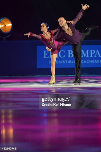 Vera Bazarova and Yuri Larionov of Rusia perform during the Gala Exhibition on day three of Trophee Eric Bompard ISU Grand Prix of Figure Skating...