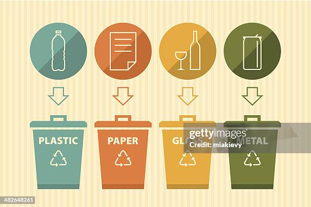 illustrations, cliparts, dessins animés et icônes de container de tri sélectif des déchets - bouteille-plastique