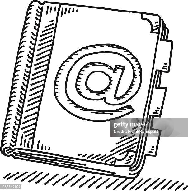 address book email symbol drawing - 'at' symbol stock illustrations