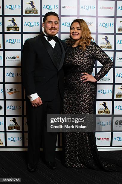 Les Makin on the red carpet during the 2015 Brumby Presentation Dinner at the AIS on August 1, 2015 in Canberra, Australia.