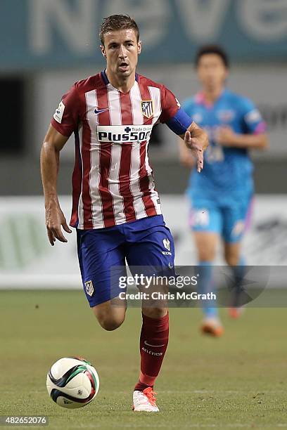Gabi of Atletico Madrid looks to pass against Sagan Tosu F.C. During the friendly match between Atletico Madrid and Sagan Tosu F.C. At Tosu Stadium...