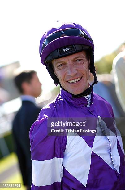 Retiring jockey Richard Hughes on day five of the Qatar Goodwood Festival at Goodwood Racecourse on August 1, 2015 in Chichester, England.