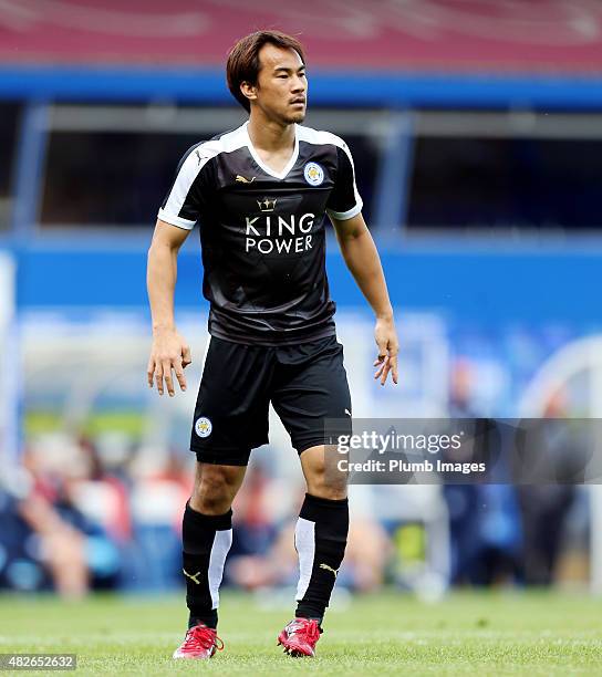 Shinji Okazaki of Leicester City during the pre-season friendly between Birmingham City and Leicester City at St Andrews on August 1, 2015 in...