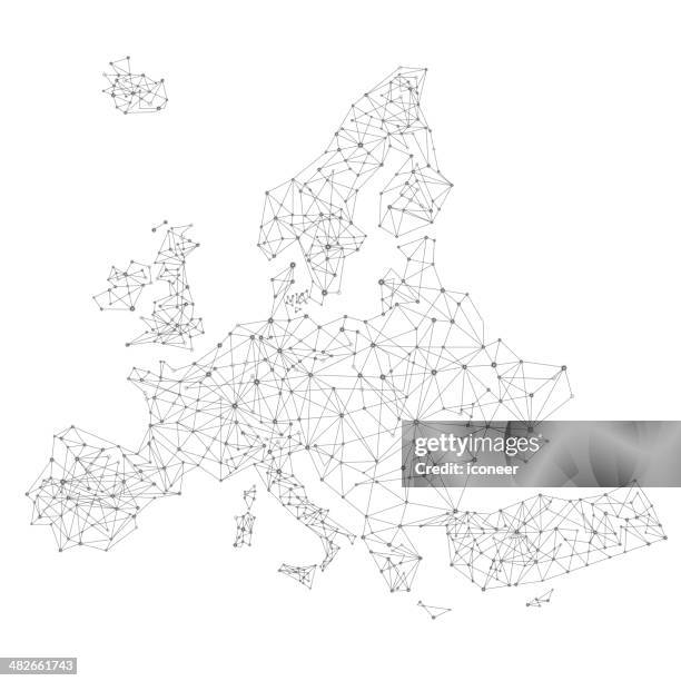 europa-netzwerk-karte - europe stock-grafiken, -clipart, -cartoons und -symbole