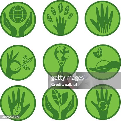 Ecologic concern icon set Ecologic concern icon set