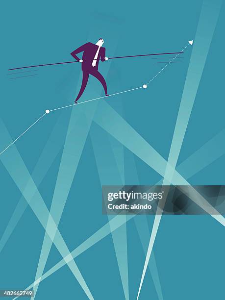 illustrations, cliparts, dessins animés et icônes de image vectorielle d'un homme marche près du corps difficile corde - faisceau de projecteur