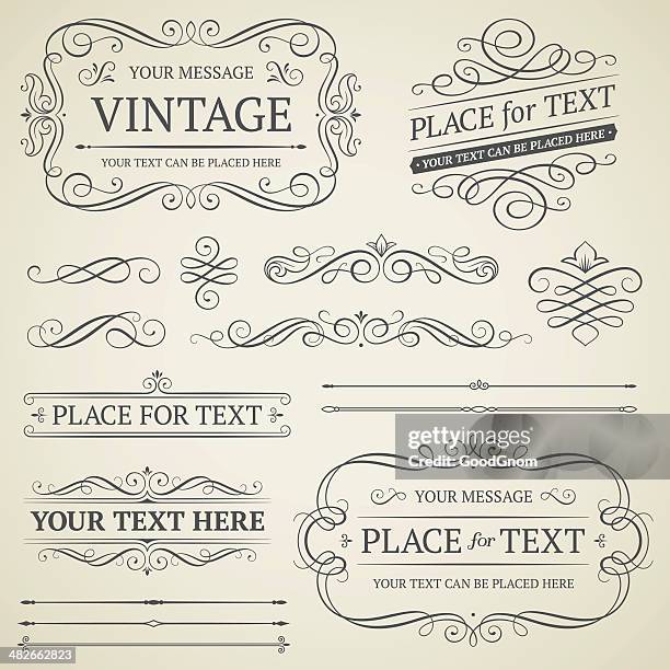 stockillustraties, clipart, cartoons en iconen met vintage frames and scrolls - elegantie