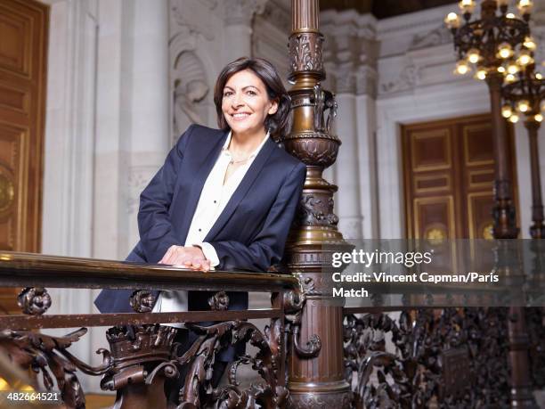 Paris's first woman mayor Anne Hidalgo is photographed for Paris Match on March 31, 2014 in Paris, France.